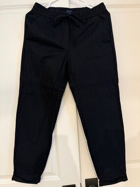 J. Crew Black Linen Drawstring Joggers